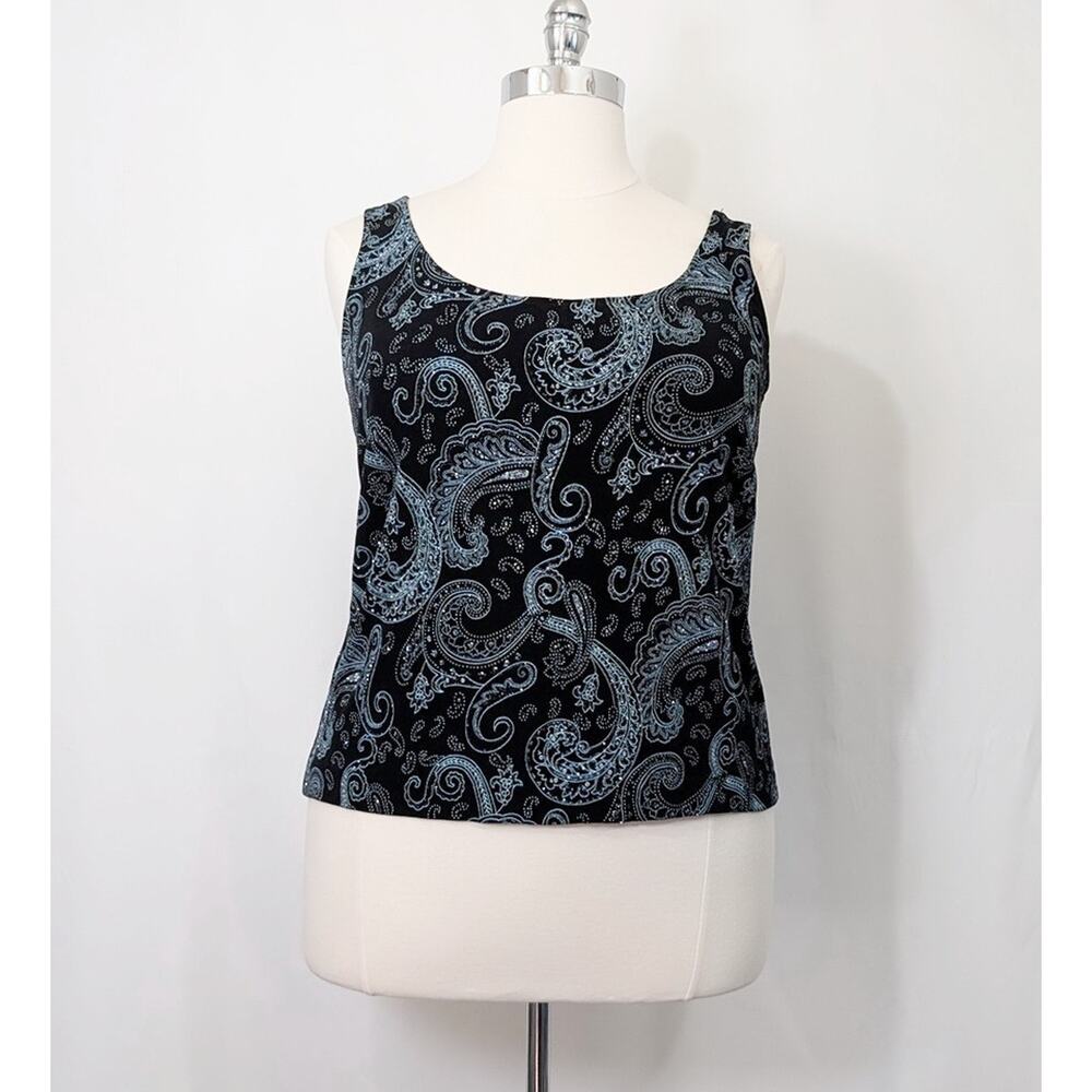 Alex Evenings 2 Piece Set Jacket Shell Black Blue Glitter Women's Size 2X - Picture 5 of 8